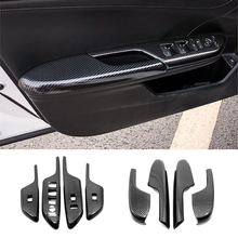 For Honda Civic 10th 2016-2020 ABS Carbon Fiber Accessories Car Door Armrest Protective Cover With Hand Decoration Cover Trim 2024 - buy cheap