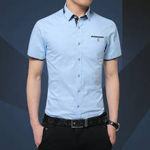 Summer 2019 New Fashion Men Shirt Short Sleeve Mens Slim Fit Casual Shirts Dress Shirt Asian Size 5XL Brand Clothing 2024 - buy cheap
