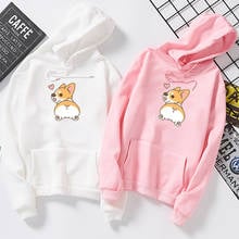 Autumn Cute Corgi Dog Women Sweatshirt Funny Animal Large Size Poleron Mujer Letter Printed Femme Cartoon Tops Hoodie Pullovers 2024 - buy cheap