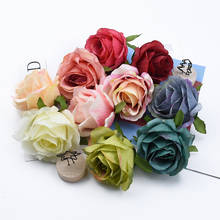 Cabeçote de rosas de seda, flores decorativas de casamento, natal, decoração para casa, acessórios de noiva, plantas artificiais, 50/100 peças 2024 - compre barato