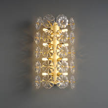 Led flor pétala lâmpadas de parede ouro cobre luxo moderno luzes parede no quarto bronze arandela sala estar hall entrada luzes do corredor 2024 - compre barato