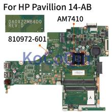 KoCoQin 810972-001 810972-601 placa base para portátil HP pabellón 14-AB Core A8-7410 AM7410 placa base DA0X22MB6D0A 2024 - compra barato