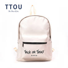 TTOU-mochila de piel sintética para mujer, bolso escolar para adolescentes con estampado de letras, bolsa de viaje para ordenador portátil 2024 - compra barato