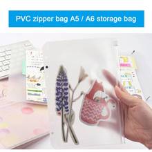 5pcs A5/A6 Postcard Storage Bag School Office Supply Transparent Loose Sheet Notebook Zipper Self-sealing Punching File  Holder 2024 - buy cheap