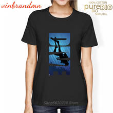 Camisetas de buceo para mujer, camisetas de buceo estampadas, Top de diseño de moda, cuello redondo, logo de buceo 2024 - compra barato