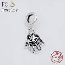 FC Jewelry Fit Original Brand Charm Bracelet Authentic 925 Silver Openwork Hasma Hand Palm Bead For Making Women Berloque 2020 2024 - buy cheap