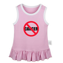 Not Today Satan No Cancer & Fight Cancer Music Symbol Newborn Baby Girls Dresses Toddler Sleeveless Dress Infant Cotton Clothes 2024 - buy cheap