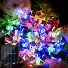 Cordão de luzes cereja led para decoração, cordão de luz solar de fadas para jardim, natal, festa de casamento, jardim, decoração de natal 2024 - compre barato