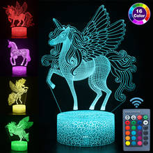 3D LED Night Light Lamp Unicorn Series 16 Color 3D Night light Remote Or Touch Control Table Lamps Toys Gift For Kid Home Decor 2024 - buy cheap