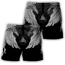 Plstar-shorts viking com símbolo da tatuagem, shorts casuais e legais com estampa 3d de raven, moda verão 2020 2024 - compre barato