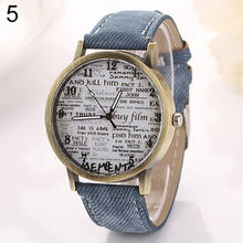 Popular Brand Luxury Unisex Fashion Graffiti Retro Cowboy Fabric Analog Quartz Casual Wrist Watch Reloj Mujer Relogio Feminino 2024 - buy cheap