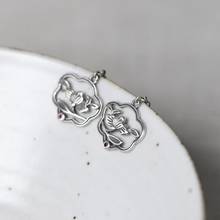 FNJ Peony Earrings 925 Silver Original Pure S925 Sterling Silver Drop Earring for Women Jewelry Romantic Flower 2024 - buy cheap