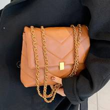 Элегантная женская квадратная сумка для подмышек, модная новинка 2020, Высококачественная женская дизайнерская сумка из искусственной кожи, сумка-мессенджер на плечо с цепочкой 2024 - купить недорого