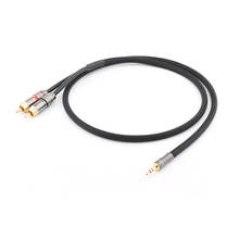 Cabo de áudio estéreo de alta qualidade, 3.5mm, macho, 2 rca macho, cabo de interconexão 2024 - compre barato