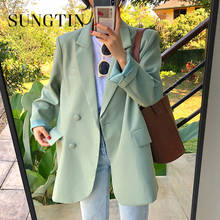 Sungtin-Blazer de estilo coreano para mujer, chaqueta holgada de estilo Vintage, prendas de vestir elegantes, traje Formal, Tops elegantes 2024 - compra barato