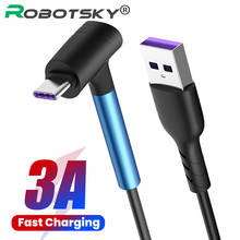 3A Quick Charging Cable USB To Type C Micro USB 90 Degree Fast Charging Cable Phone Cord For Samsung S20 Huawei Mate P30 2024 - buy cheap