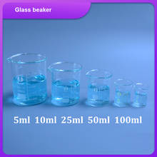 5Pcs Glass Beaker Set 5/10/25/50/100ml Borosilicate Glass Laboratory Measuring Cup Glassware School Study Lab Glass Beaker Set 2024 - buy cheap