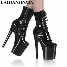 New Fashion Sexy Knight 8 inch High Heel Platform Ankle Boots Women Autumn Winter Shoes 20cm Black Pole Dancing Boots 2024 - buy cheap