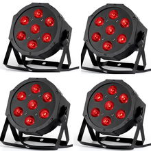 4pcs 7x18W LED Flat SlimPar Light 6in1 RGBWA UV light LED DJ dmx light Wash Light Stage Uplighting No Noise dmx dj light 2024 - buy cheap