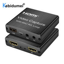 Tarjeta de captura gráfica 4K HDMI compatible con USB 2,0, caja de grabación de vídeo, juego de PC, transmisión en vivo, micrófono, salida de Audio 2024 - compra barato