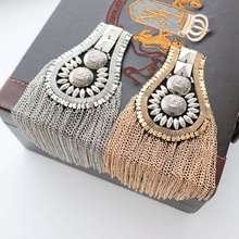 New Fashion Metal Sequin Tassel Bead Rhinestone Chain Fringed Patches Clothing Shoulder Decoration Patch DIY Sewing Parches 2024 - buy cheap