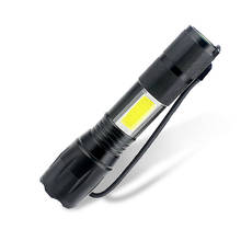Перезаряжаемый светодиодный фонарик T6 COB для кемпинга, 4 режима, тактический Водонепроницаемый фонарик, масштабируемый светодиодный фонарик с батареей 18650 2024 - купить недорого