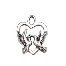 WYSIWYG 20pcs 18x14mm Love Birds Charms Antique Silver Color For Jewelry Making Love Birds Heart Charms Birds Heart Charms 2024 - buy cheap
