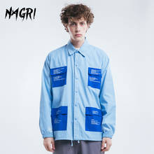 Мужские ветрозащитные куртки NAGRI, Повседневная рубашка в стиле хип-хоп, уличная одежда, ветрозащитный тренчкот, мужская верхняя одежда, мужские осенне-зимние куртки 2024 - купить недорого