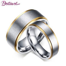 Wedding Rings for Women Silver Color Titanium Steel Valentine's Day Promise Engagement Men Wedding Fine Jewelry Couple Gifts 2024 - buy cheap
