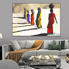 African Woman Walking in Desert Painting on Canvas Posters and Prints Scandinavian Canvas Art Wall Picture for Living Room Decor 2024 - buy cheap