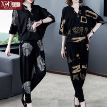 Single/suit Women Summer Casual New Fashion Aristocratic Fashion Mother Large Size Harem Pants Middle Sleeve Two-piece Set 2024 - buy cheap
