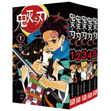 5 Books Anime Demon Slayer Kimetsu no Vol 1-5 Yaiba  Japan Youth Teens Fantasy Science Mystery Suspense Manga Comic Book Chinese 2024 - buy cheap