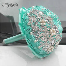 EillyRosia-ramo de flores de seda satinada, joyería de cristales hecha a medida, 18cm, para dama de honor, 2020 2024 - compra barato