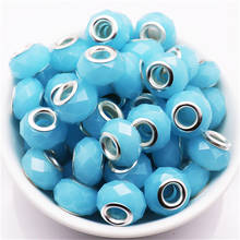 10Pcs Cut Faceted Stone Large Hole Spacer Beads Fit Euroepan Pandora Bracelet Necklace Earring Curtain for DIY Jewelry Making 2024 - buy cheap
