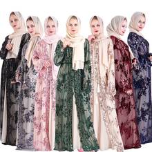 2020 Abaya Dubai Muslim Dress Luxury High Class Sequins Embroidery Lace Ramadan Kaftan Islam Kimono Women Turkish Eid Mubarak 2024 - buy cheap