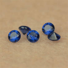 Sale 1000pcs/Lot 5A 0.8-6.0mm 34# Dark Sapphir-e Blue Color Nano Stone Round Shape Brilliant Cut Synthetic Gems For Wax Setting 2024 - buy cheap