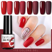 LILYCUTE 7ml Gel Nail Polish Red Nude Series  Nails Semi Permanent Soak Off Gel UV LED Varnishes Base Top Matte Coat 2024 - купить недорого