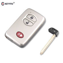 Чехол KEYYOU для дистанционного автомобильного ключа с 3 кнопками для Toyota Camry Aurion Highlander Prado Crown Land Cruiser Prius 2024 - купить недорого