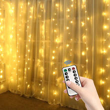 3X1 3X2 3X3M Christmas Garlands LED Wedding Fairy USB String light Christmas fairy Light garden party Curtain Decor 2024 - buy cheap