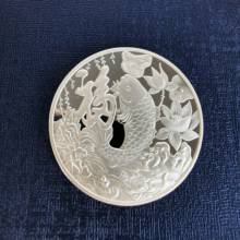 Monedas conmemorativas de plata de la buena suerte china, peces Koi, bendición, deseos, fortuna, recuerdos, regalos de Año Nuevo 2024 - compra barato
