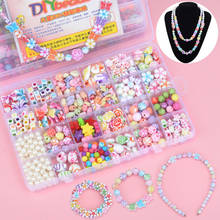 1200PCS Handmade DIY Beaded Toy For Girl Wear Beads With Accessory Set Creative 24 Grid Children Handicraft Jewelry Making Toys 2024 - buy cheap