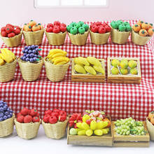 Mini cesta de resina para bonecas, cesta de mini simulação 1/12 para bonecas e alimentos de frutas, acessórios para cozinha e brinquedos 2024 - compre barato