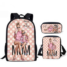 ELVISWORDS Fashion Schoolbag Set Super Mom and Daughter Printing School Bags Backpack For Kids Girls Orthopedic Rucksack Mochila 2024 - buy cheap