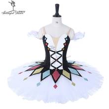 Adulto negro blanco Harlequin profesional ballet clásico pancake tutu niñas traje de actuación en el escenario Tutu DressBT9050 2024 - compra barato