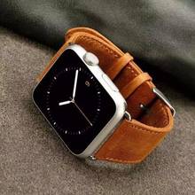 Новейший кожаный браслет для Apple Watch 42 мм 38 мм 40 мм 44 мм ремешок для iwatch 4 3 2 1 серия 5 2024 - купить недорого