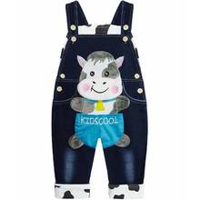 0-4t calças de qualidade superior para o bebê infantil meninos denim macacão jeans macacão macaco animal bebe roupas da criança macacão roupas 2024 - compre barato