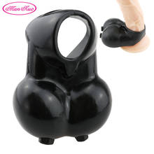 Man Nuo Male Reusable Penis Sleeve Delay Ejaculation Scrotum Rings Bondage Chastity Cage Lock Sperm Cock Ring Sex Toys For Men 2024 - buy cheap