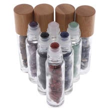 10ml/bottle Natural Essential Roller Ball Bottle With Bamboo Lid Caps Gemstones Essential Oil Roller Ball Bottles Glass 2024 - buy cheap