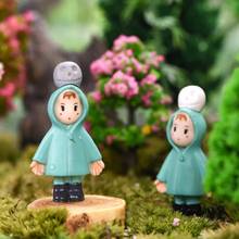 ZOCDOU 1 Piece Cute  Raincoat Girl Small  Statue Little Figurine Crafts Figure Ornament Miniatures 2024 - buy cheap