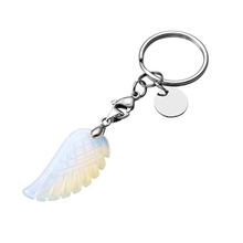 FYJS Unique Silver Plated Circle Lobster Clasp Angel Wing Opalie Opal Key Chain Classic Style Jewelry 2024 - buy cheap